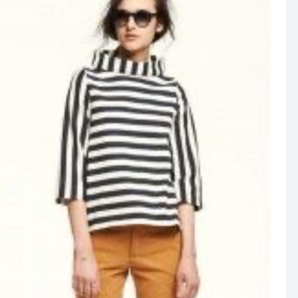 Anthropology Black and White Striped Women's Top